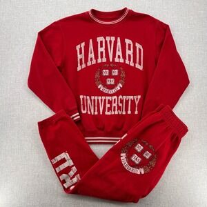 Harvard University Collegiate Sweatsuit Set Men M Crew S Pants‎ Red Varsity Ivy